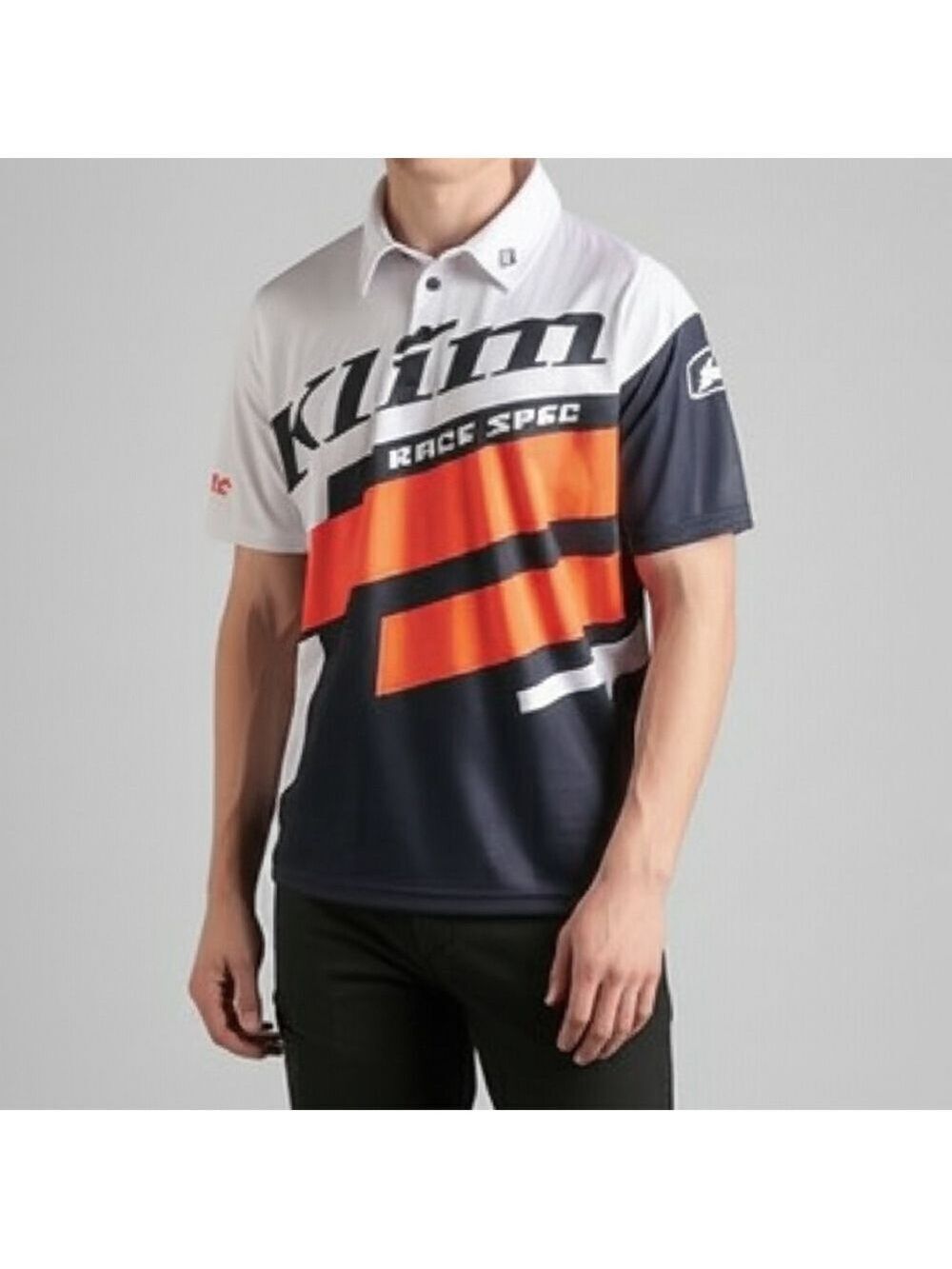 Klim Race Spec Motorsport Polo Shirt M White Black Orange Race Spec